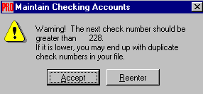 Checking Accounts Warning
